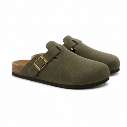 Elba Sandals - Suede Clogs