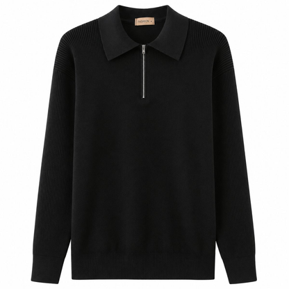 Braemar Cashmere Half-Zip Polo Sweater
