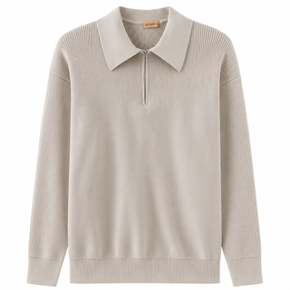 Braemar Cashmere Half-Zip Polo Sweater